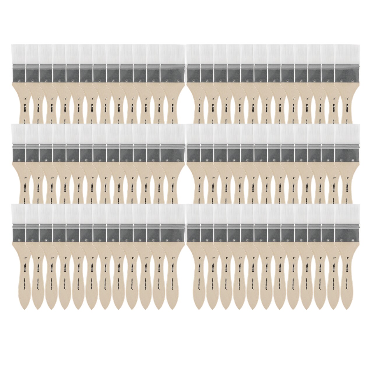 Creative Mark Disposable Varnish Brush Set of 72 - Single-Use Disposable Brushes for Varnish, Most Paints, Gesso, & More
